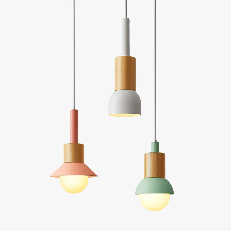 Design-hanglamp van hout en metaal in verschillende vormen Venster