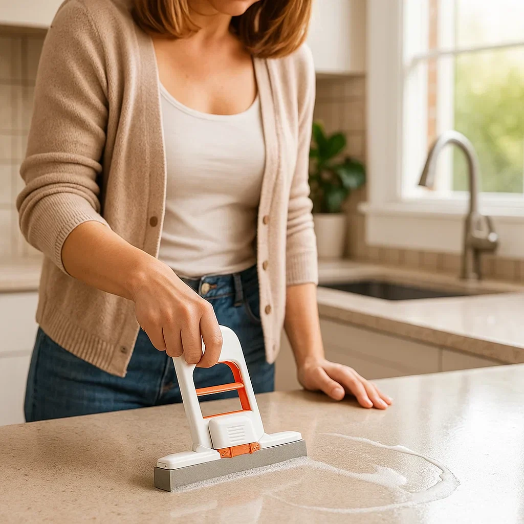 Handvrije Mini-Sponsmop – Sterk absorberende allesreiniger voor keuken, badkamer & auto