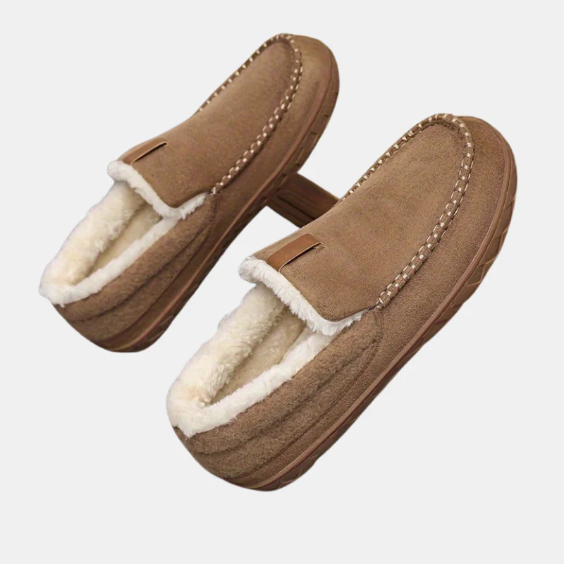 Winter Slippers voor Heren – Warme Schapenvacht Slippers voor Thuis
