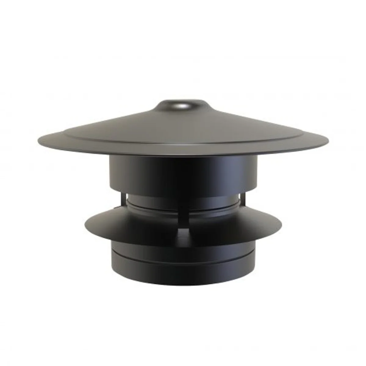 Trekkap anti-valwind Ø 150-200 mm Dubbelwandig geïsoleerd RAL9004