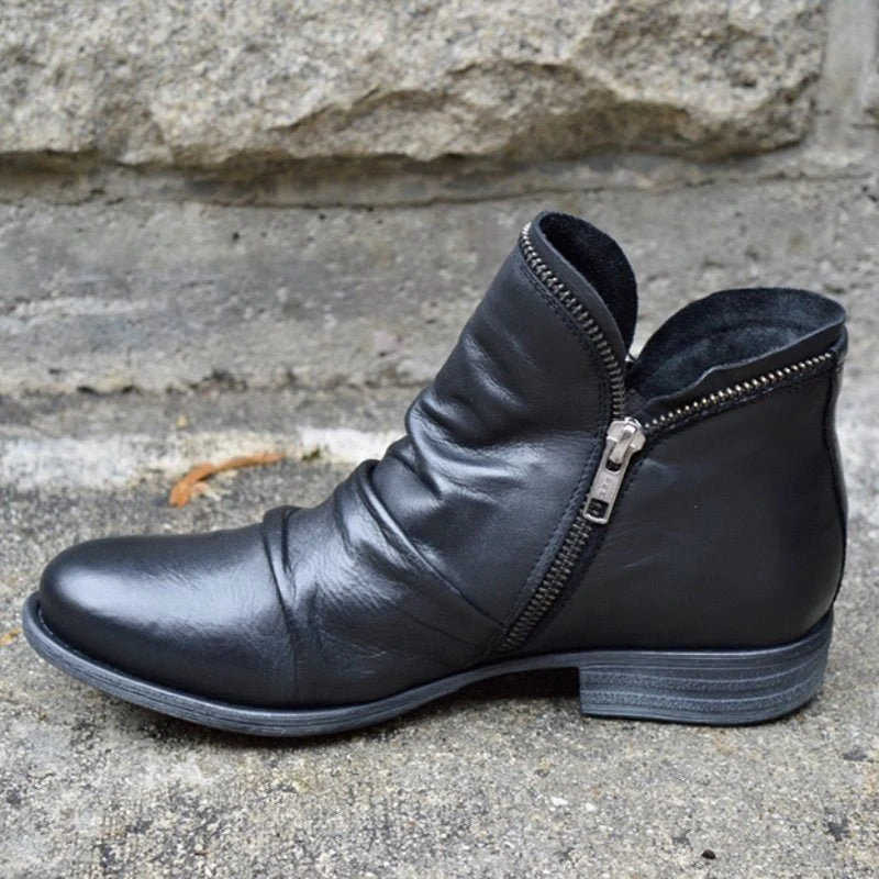 Trendy Leren Dames Enkellaarsjes – Eva