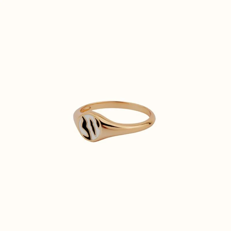Vivid ring signet zebra zwart wit
